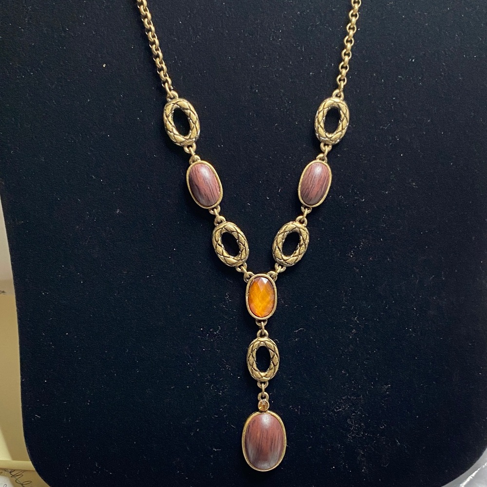 Avon Gold and Brown Necklace Set